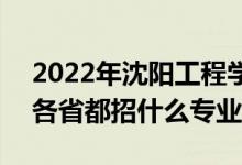 2022年沈阳工程学院招生计划及招生人数（各省都招什么专业）