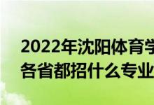 2022年沈阳体育学院招生计划及招生人数（各省都招什么专业）