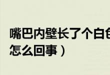 嘴巴内壁长了个白色泡泡（嘴巴里长白色泡泡怎么回事）