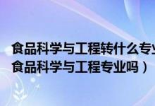 食品科学与工程转什么专业比较好（2022年高考440分能读食品科学与工程专业吗）