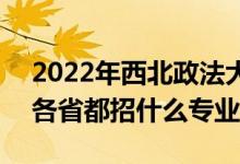 2022年西北政法大学招生计划及招生人数（各省都招什么专业）