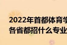 2022年首都体育学院招生计划及招生人数（各省都招什么专业）