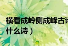 横看成岭侧成峰古诗原文（横看成岭侧成峰是什么诗）