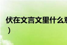 伏在文言文里什么意思（伏在文言文中的意思）