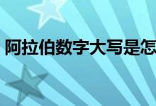 阿拉伯数字大写是怎么写（阿拉伯数字大写）