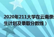 2020年211大学在云南录取分数（2022年211大学在云南招生计划及录取分数线）