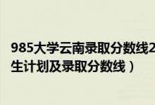 985大学云南录取分数线2021年（2022年985大学在云南招生计划及录取分数线）