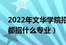 2022年文华学院招生计划及招生人数（各省都招什么专业）