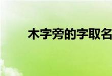 木字旁的字取名男孩（木字旁的字）