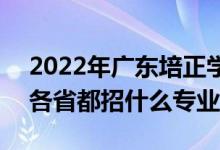 2022年广东培正学院招生计划及招生人数（各省都招什么专业）