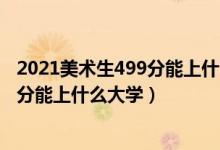 2021美术生499分能上什么大学（2022年美术生500到600分能上什么大学）