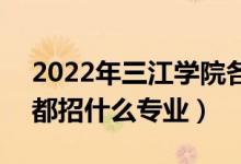 2022年三江学院各省招生计划及招生人数（都招什么专业）