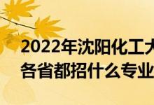 2022年沈阳化工大学招生计划及招生人数（各省都招什么专业）