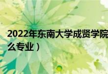 2022年东南大学成贤学院各省招生计划及招生人数（都招什么专业）