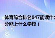 体育综合排名947能读什么学校（2022健康服务与管理480分能上什么学校）