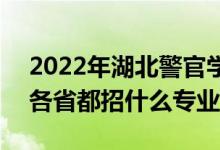 2022年湖北警官学院招生计划及招生人数（各省都招什么专业）