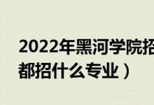 2022年黑河学院招生计划及招生人数（各省都招什么专业）