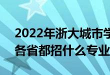 2022年浙大城市学院招生计划及招生人数（各省都招什么专业）