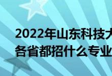 2022年山东科技大学招生计划及招生人数（各省都招什么专业）