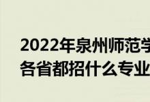 2022年泉州师范学院招生计划及招生人数（各省都招什么专业）