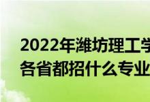 2022年潍坊理工学院招生计划及招生人数（各省都招什么专业）