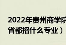 2022年贵州商学院招生计划及招生人数（各省都招什么专业）