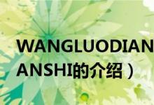 WANGLUODIANSHI（关于WANGLUODIANSHI的介绍）