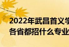 2022年武昌首义学院招生计划及招生人数（各省都招什么专业）