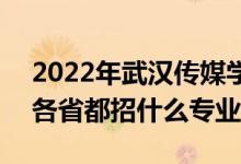 2022年武汉传媒学院招生计划及招生人数（各省都招什么专业）