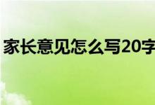 家长意见怎么写20字（家长意见和建议大全）