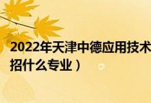 2022年天津中德应用技术大学招生计划及招生人数（各省都招什么专业）