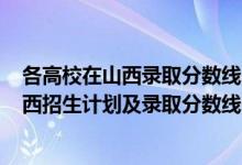 各高校在山西录取分数线2020（2022年全国各大高校在山西招生计划及录取分数线）