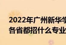 2022年广州新华学院招生计划及招生人数（各省都招什么专业）