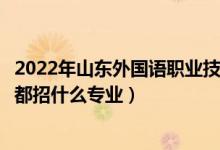 2022年山东外国语职业技术大学招生计划及招生人数（各省都招什么专业）