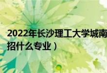 2022年长沙理工大学城南学院招生计划及招生人数（各省都招什么专业）