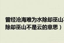 曾经沧海难为水除却巫山不是云的反意诗（曾经沧海难为水除却巫山不是云的意思）