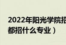 2022年阳光学院招生计划及招生人数（各省都招什么专业）