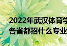 2022年武汉体育学院招生计划及招生人数（各省都招什么专业）