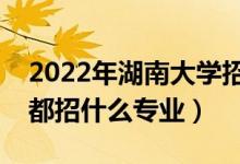 2022年湖南大学招生计划及招生人数（各省都招什么专业）