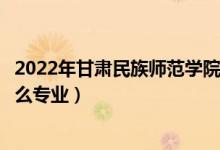 2022年甘肃民族师范学院招生计划及招生人数（各省都招什么专业）