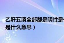 乙肝五项全部都是阴性是什么意思（查的乙肝五项都是阴性是什么意思）