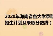 2020年海南省各大学录取分数线（2022年各大高校在海南招生计划及录取分数线）