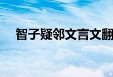 智子疑邻文言文翻译（智子疑邻的大意）