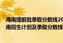 海南提前批录取分数线2020（2022年全国提前批大学在海南招生计划及录取分数线）