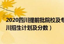 2020四川提前批院校及专业（2022年全国提前批大学在四川招生计划及分数）