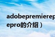 adobepremierepro（关于adobepremierepro的介绍）