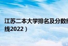 江苏二本大学排名及分数线2021（江苏二本大学排名及分数线2022）