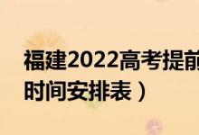 福建2022高考提前批几号填志愿（具体填报时间安排表）