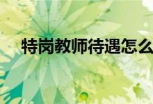 特岗教师待遇怎么样（一个月工资多少）