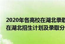 2020年各高校在湖北录取分数线表（2022年全国各大高校在湖北招生计划及录取分数线）